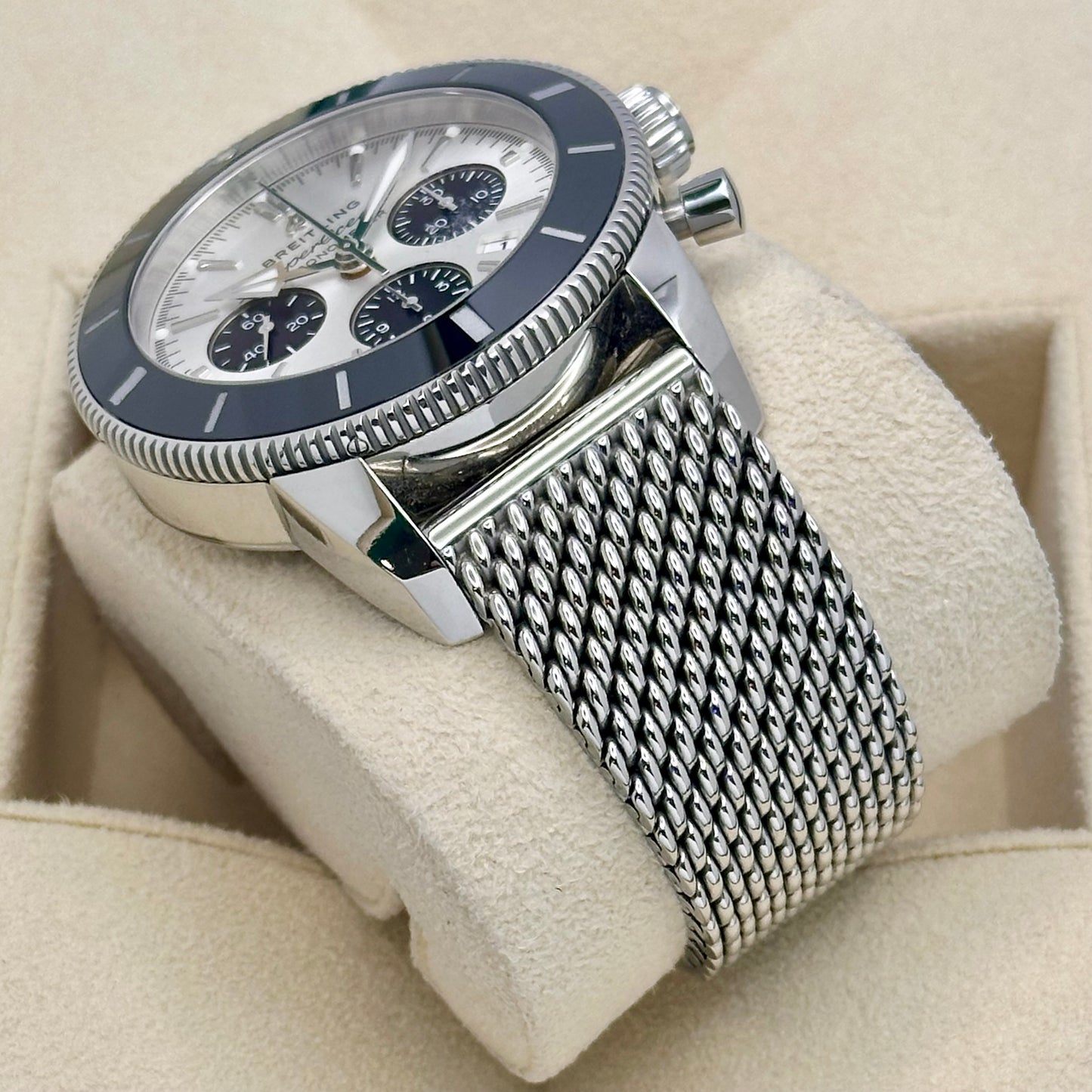 Super Ocean Heritage B01 Chronograph 44 Silver Ref AB0162121G1S1 2023