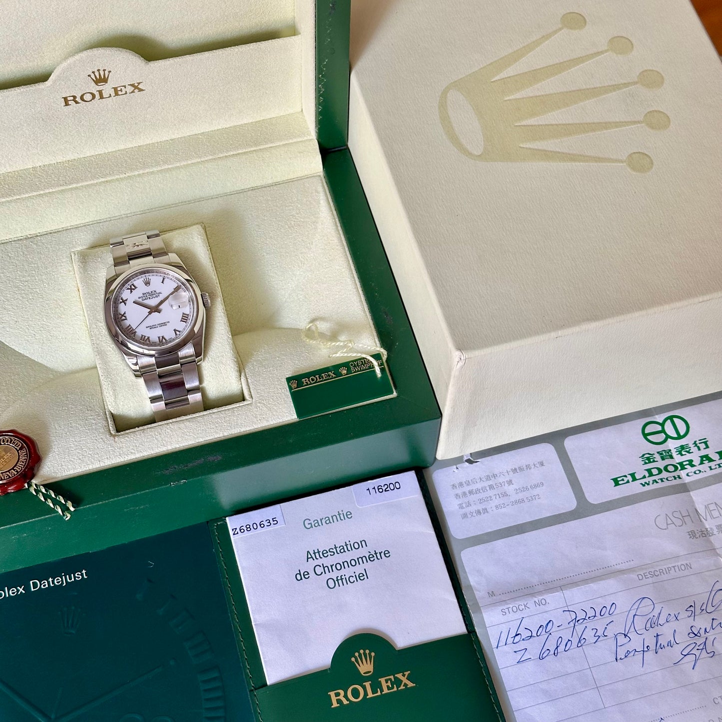Datejust 36 White Romans Ref 116200 2007