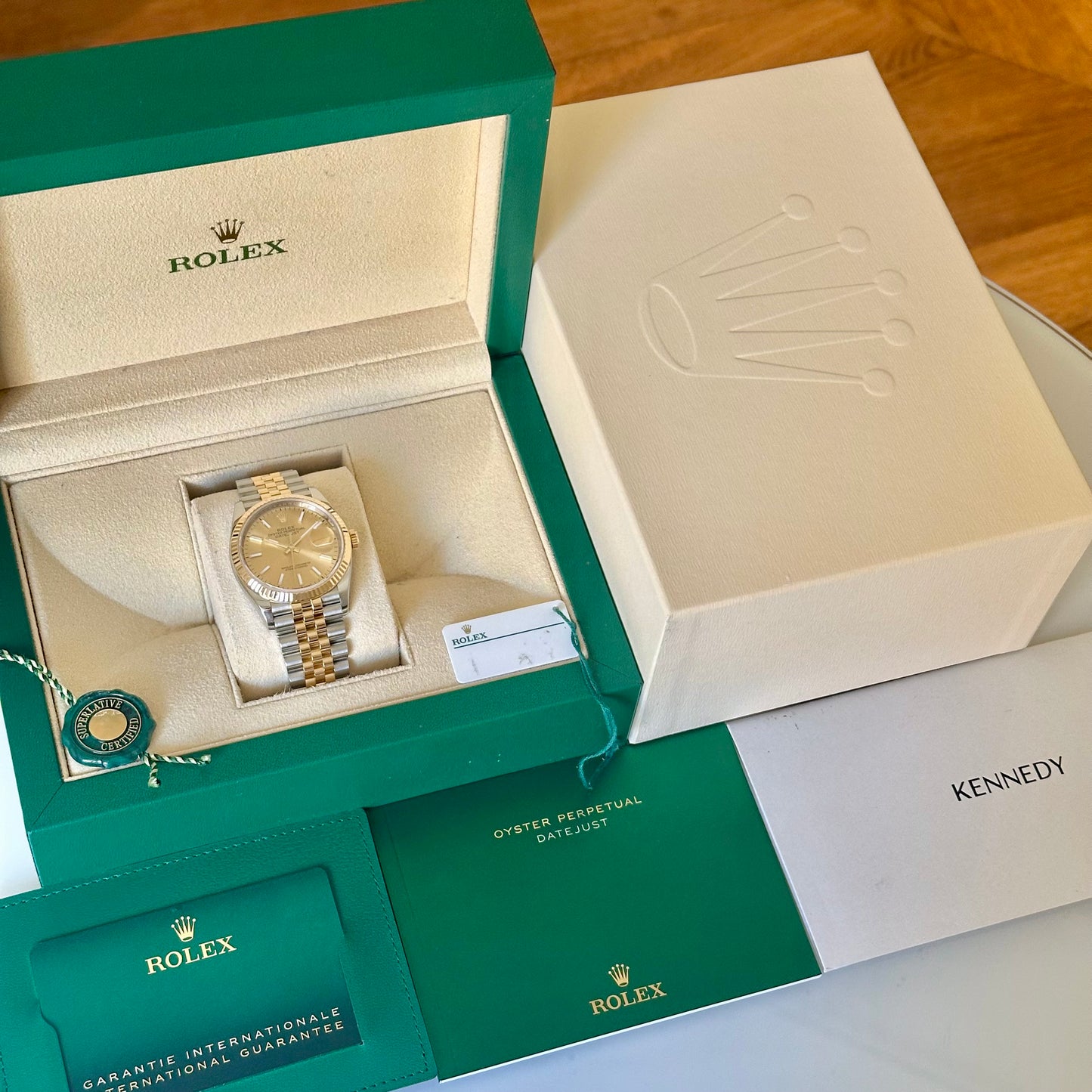 Datejust 36 Champagne Dial 18K Yellow Gold Ref 126233 2021