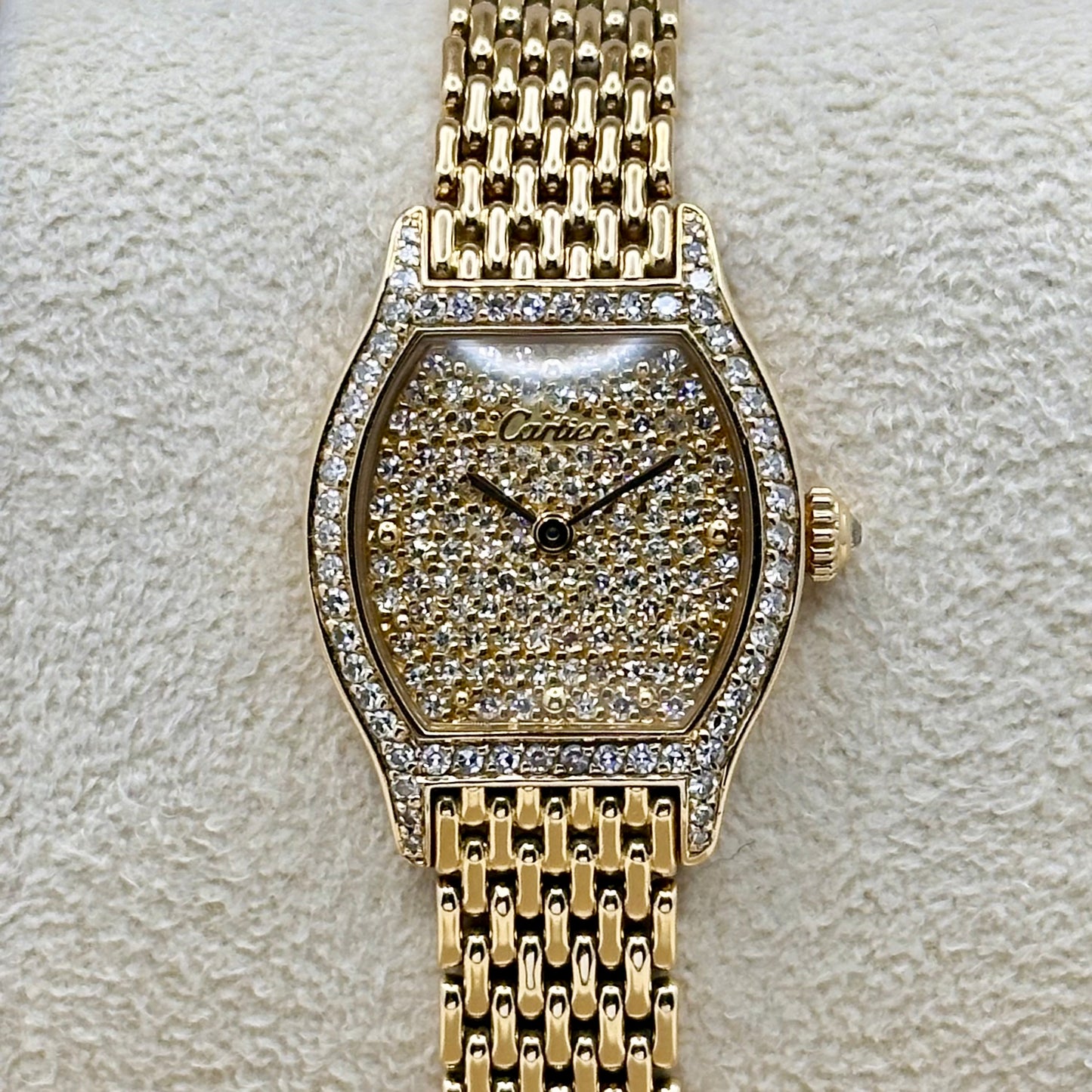 Tortue Pave Diamond 18K Yellow Gold Ref 66036 1991