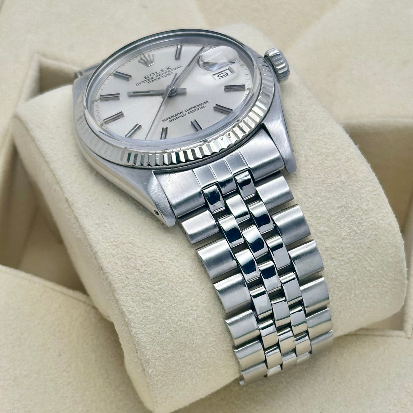 Datejust 36 Silver Pie Pan Ref 1601 1974
