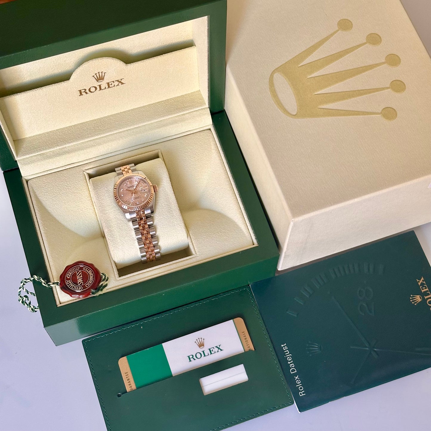 Lady-Datejust 26 Pink Anniversary Diamond Dial 18K Rose Gold Ref 179171 2015