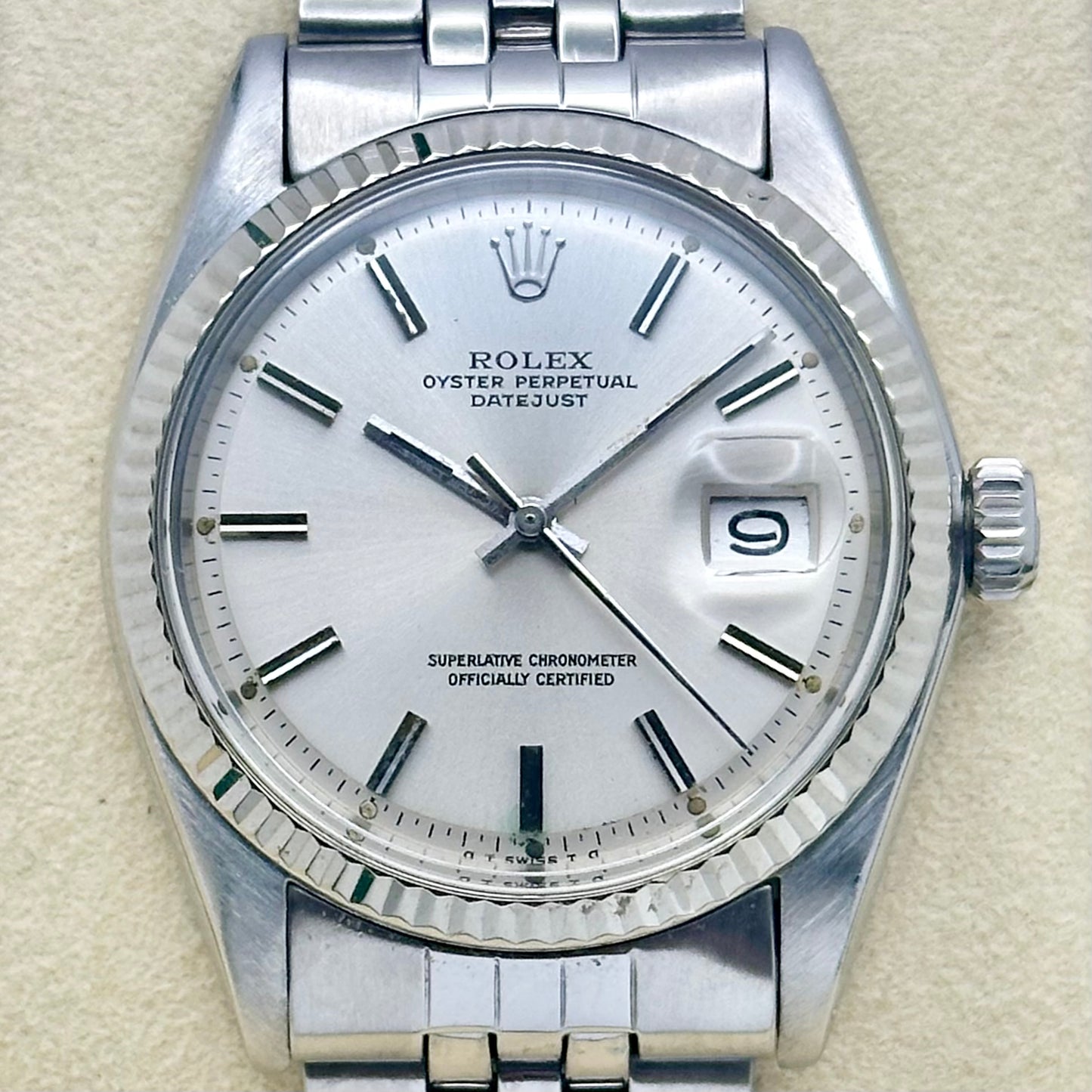 Datejust 36 Silver Pie Pan Ref 1601 1974