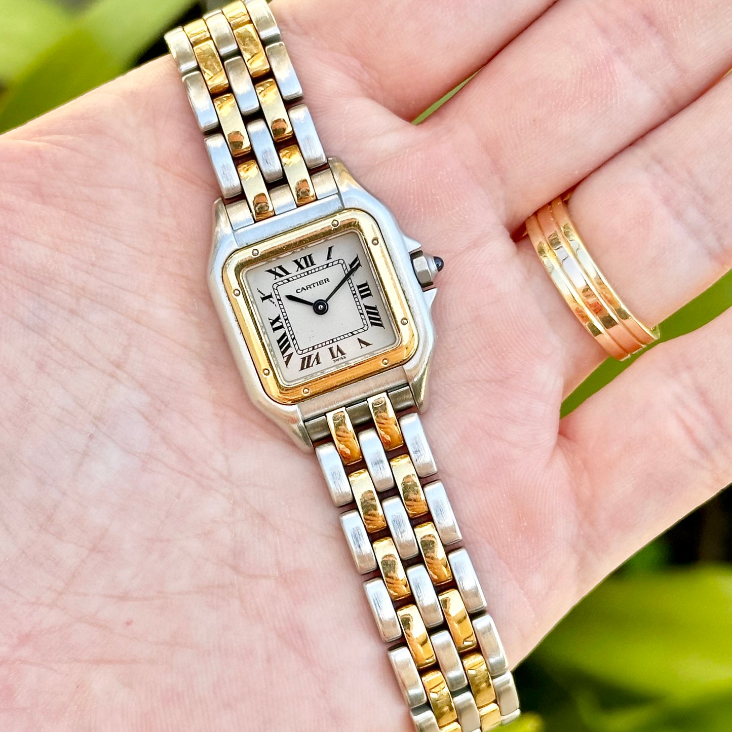 Panthère Two Row White Romans 18K Yellow Gold Ref 1120 1994