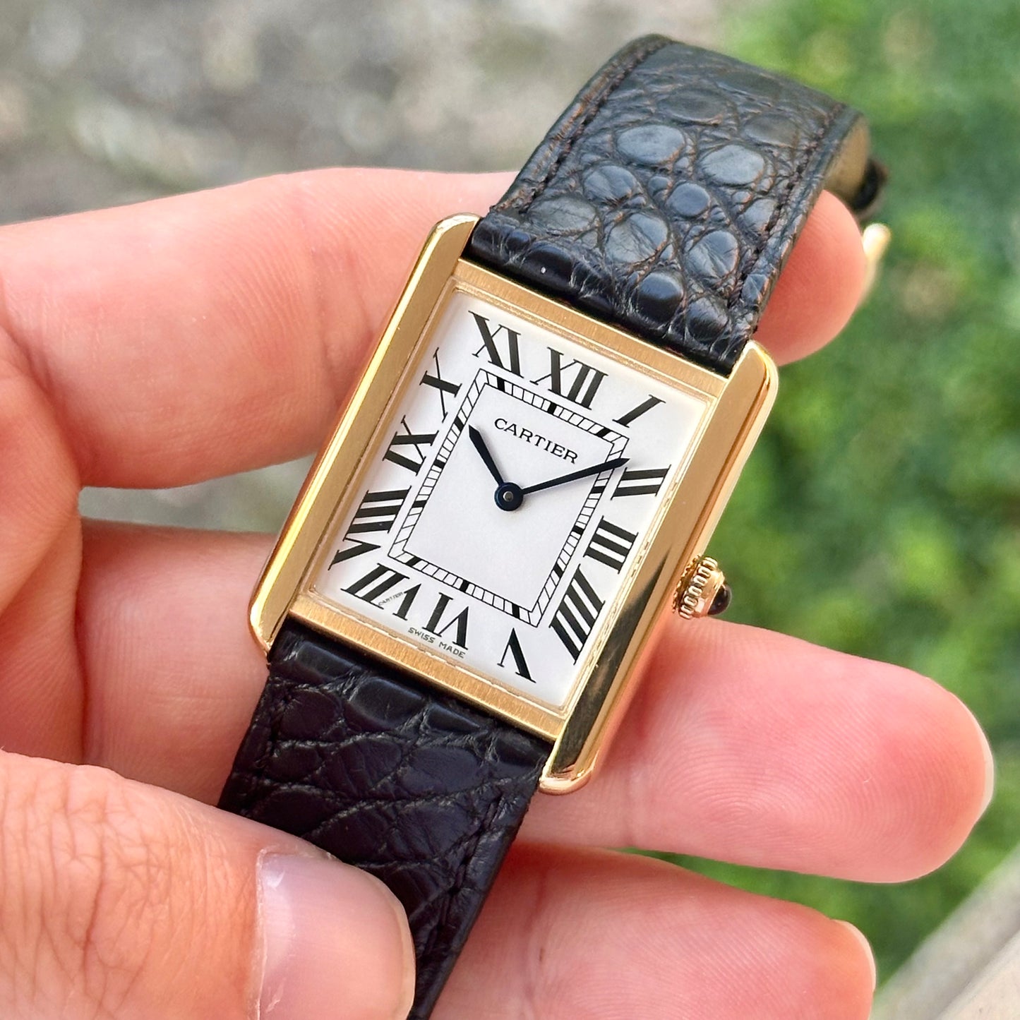 Tank Solo Large 18K Yellow Gold White Romans Ref 3167 2019