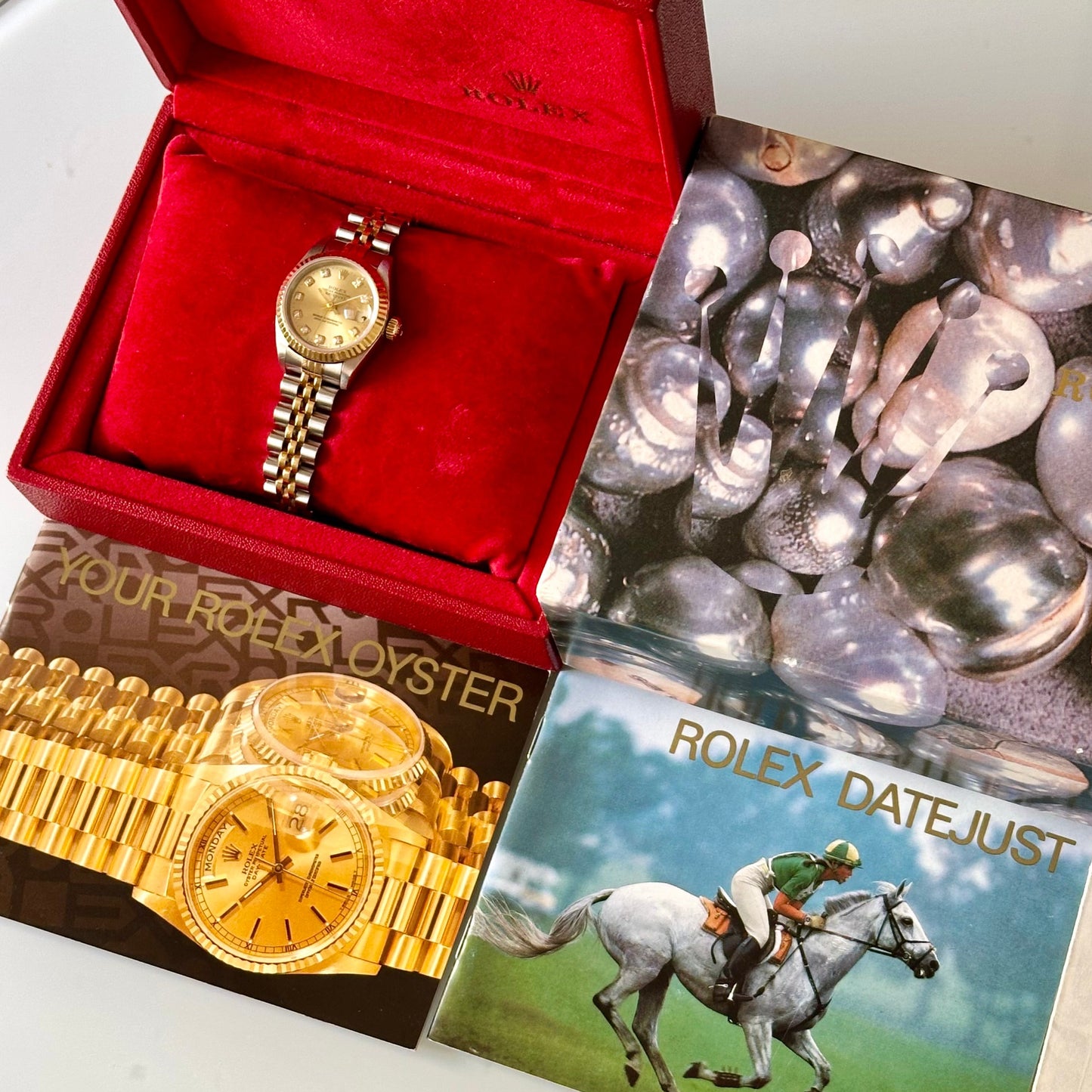 Lady-Datejust 26 18K Yellow Gold Champagne Big Diamond Ref 69173G 1995