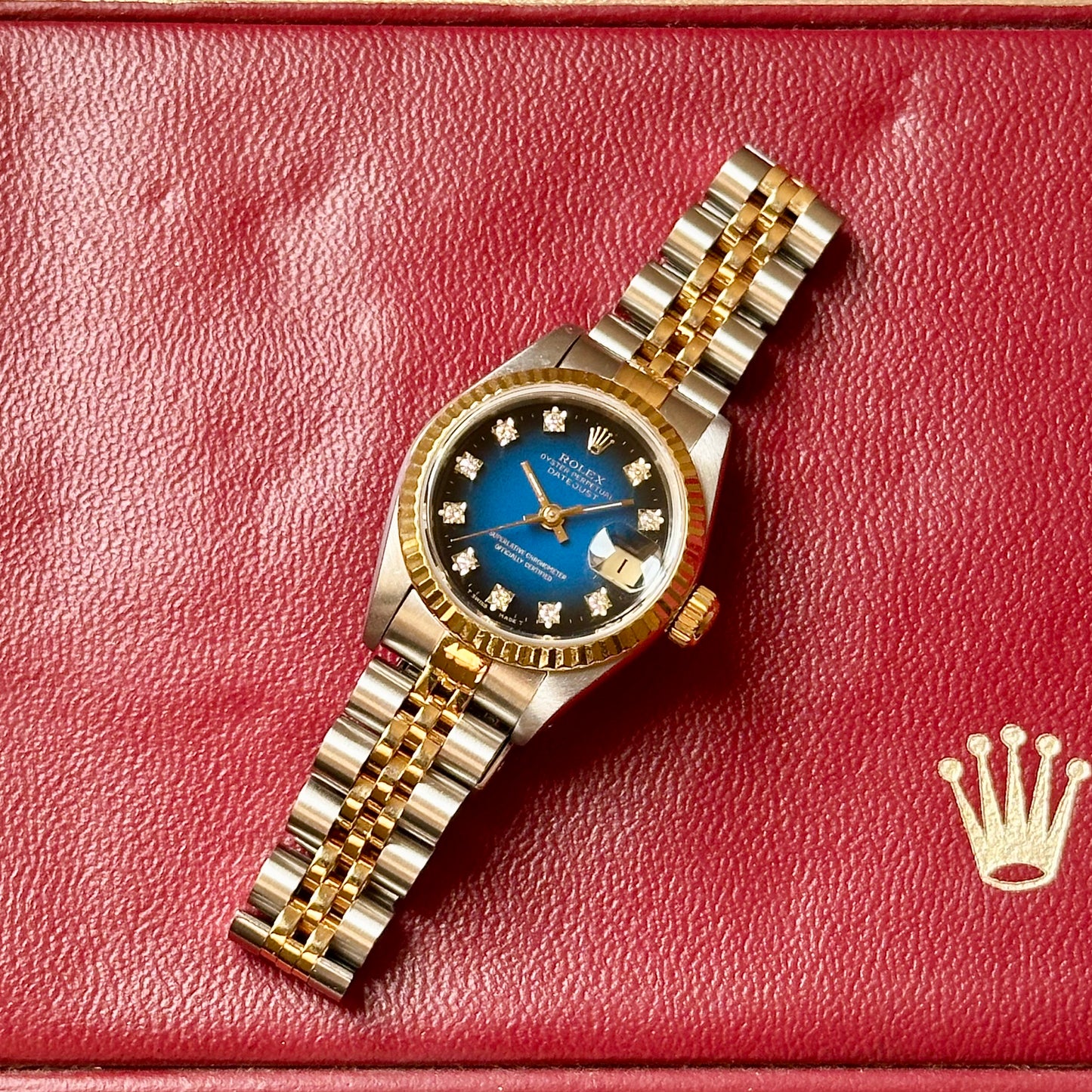 Lady-Datejust 26 Blue Vignette Diamond Ref 69173 1989