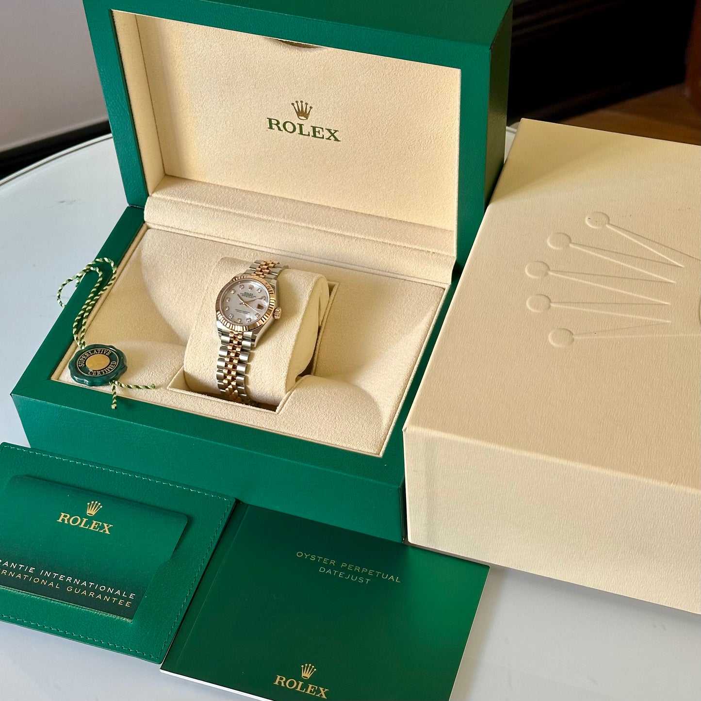 Lady-Datejust 28 18K Rose Gold Mother Of Pearl Diamond Ref 279171 2022