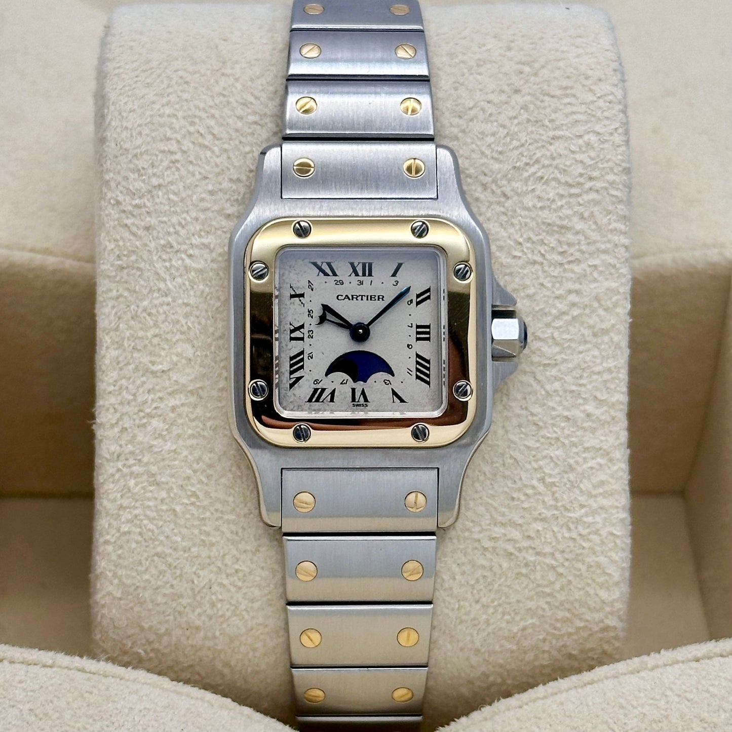 Santos Galbée Small Moonphase 18K Yellow Gold Two Tone Ref 119902 1990