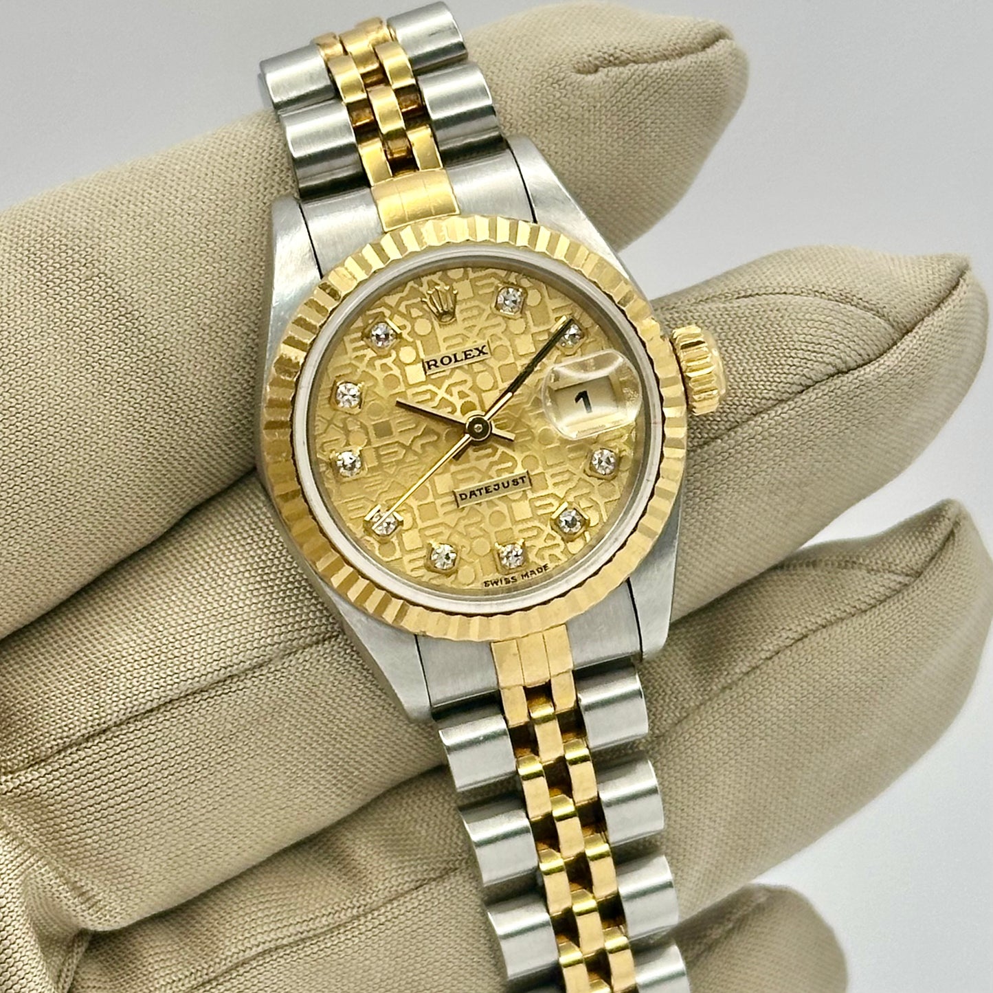 Lady-Datejust 26 Champagne Anniversary Big Diamond Ref 69173 1995