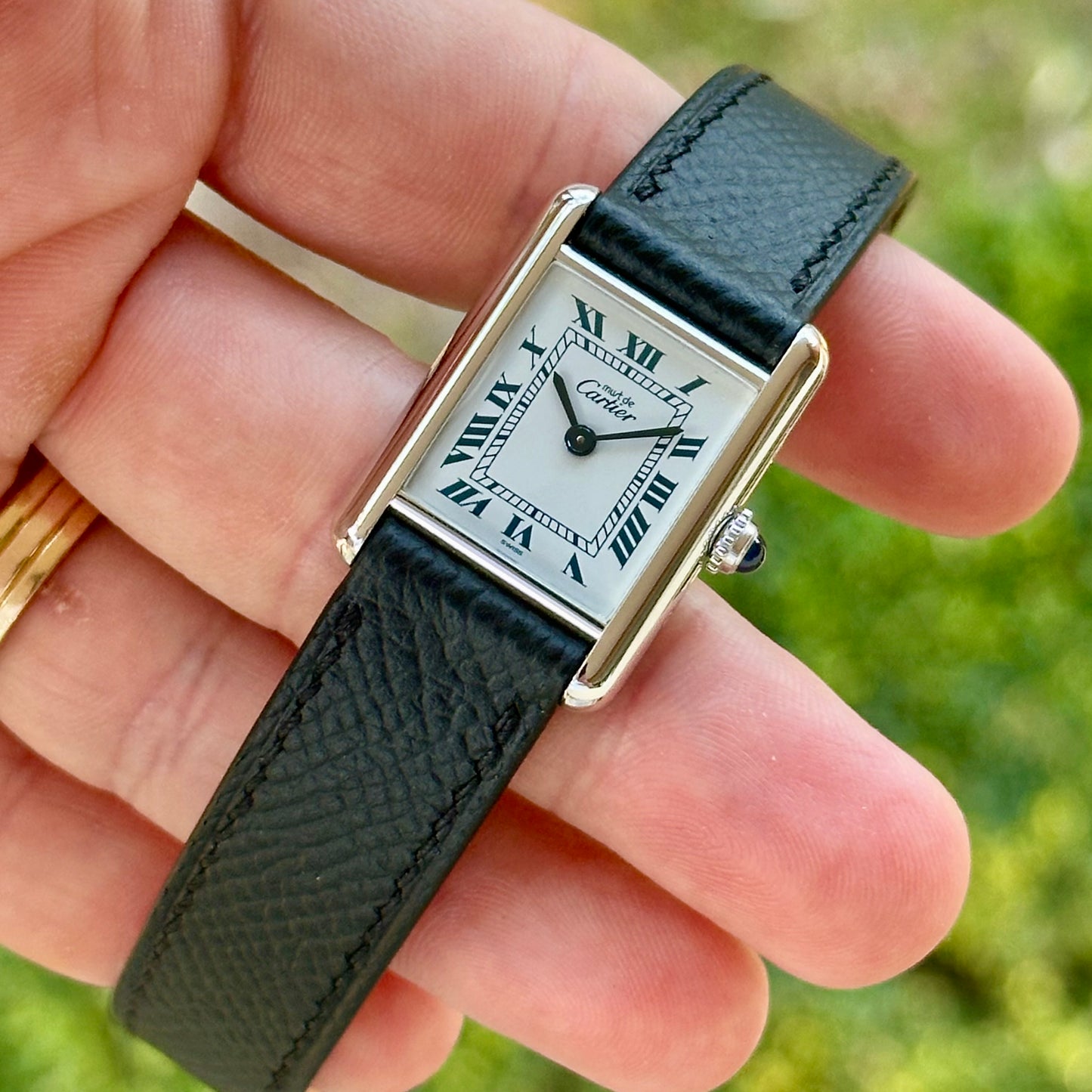 Tank Must De Cartier Small White Romans Ref 6057002