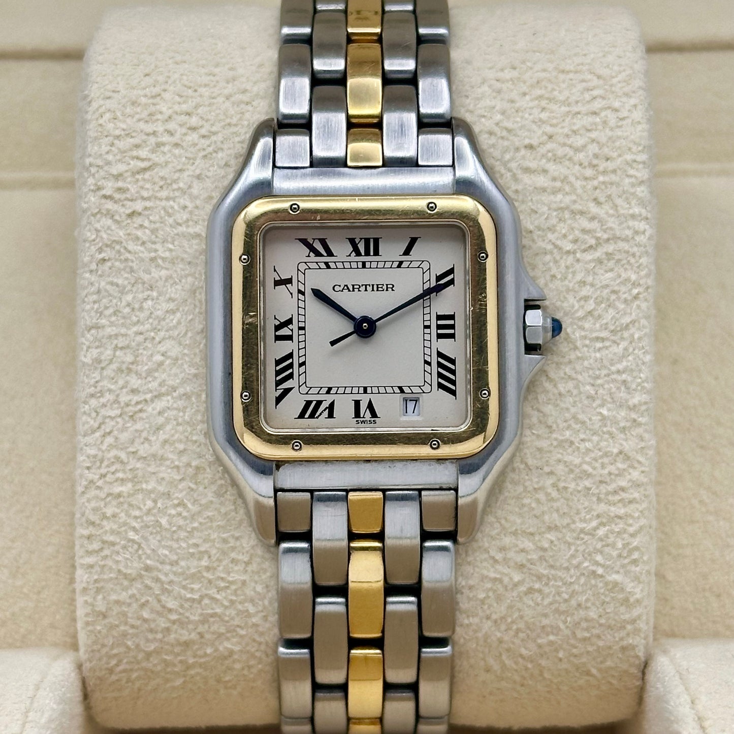 Panthère Large White Romans 18K Yellow Gold Single Row Ref 8392 1990