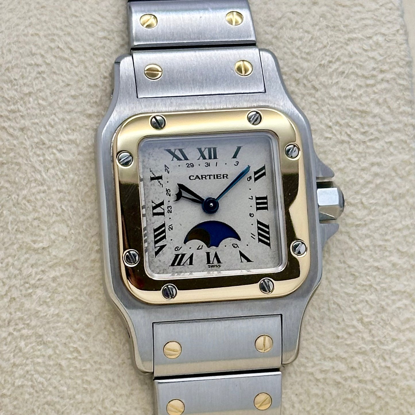 Santos Galbée Small Moonphase 18K Yellow Gold Two Tone Ref 119902 1990