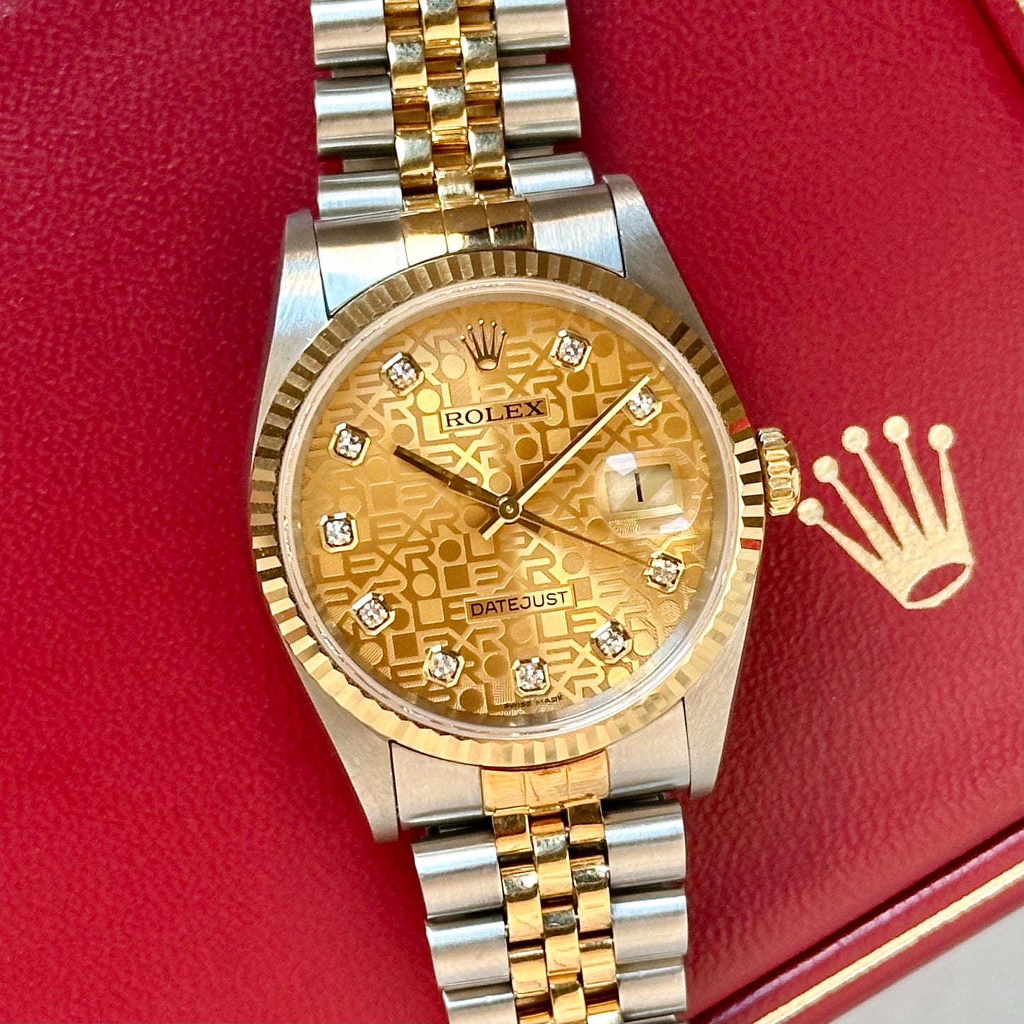 Datejust 36 Anniversary Champagne Diamond Ref 16233 1998