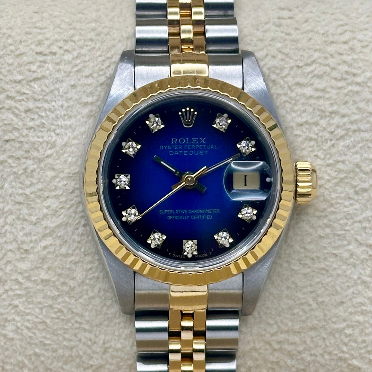 Lady-Datejust 26 Blue Vignette Diamond Ref 69173 1989
