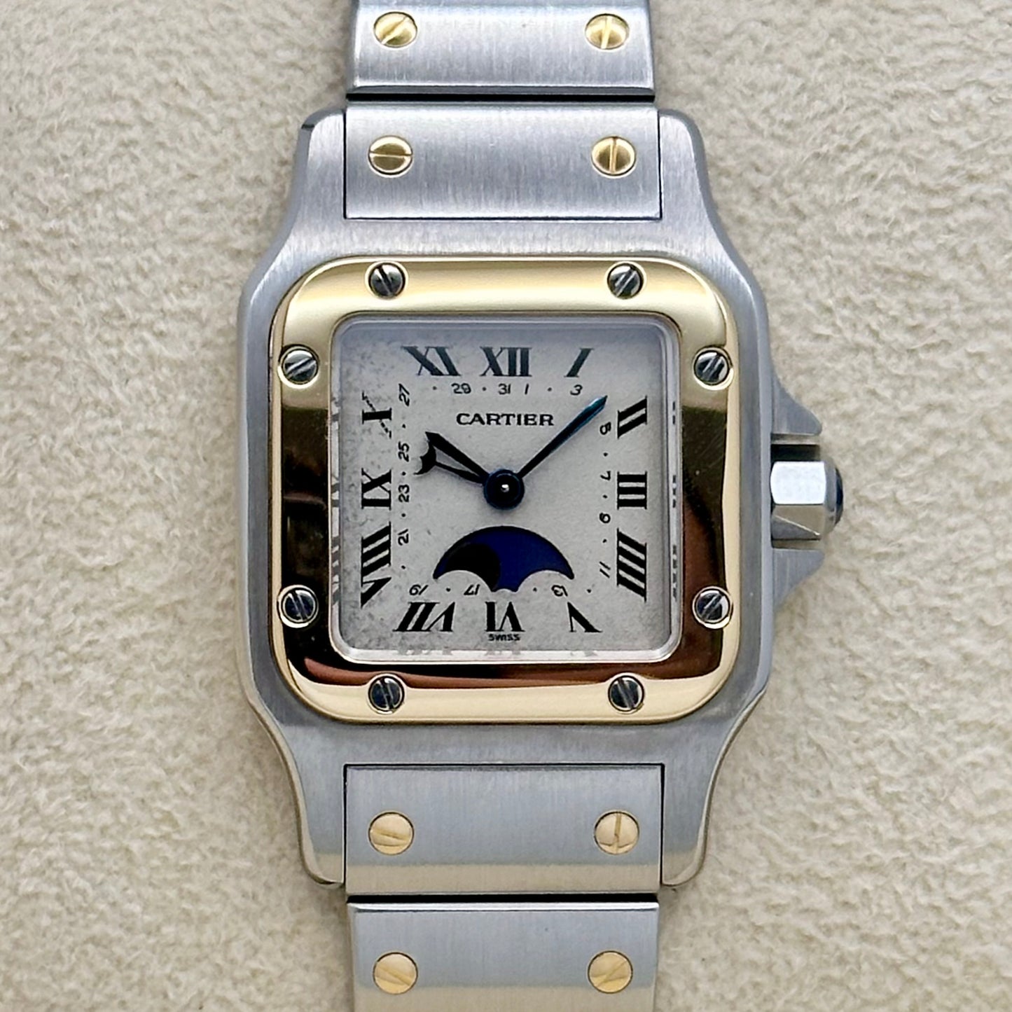 Santos Galbée Small Moonphase 18K Yellow Gold Two Tone Ref 119902 1990