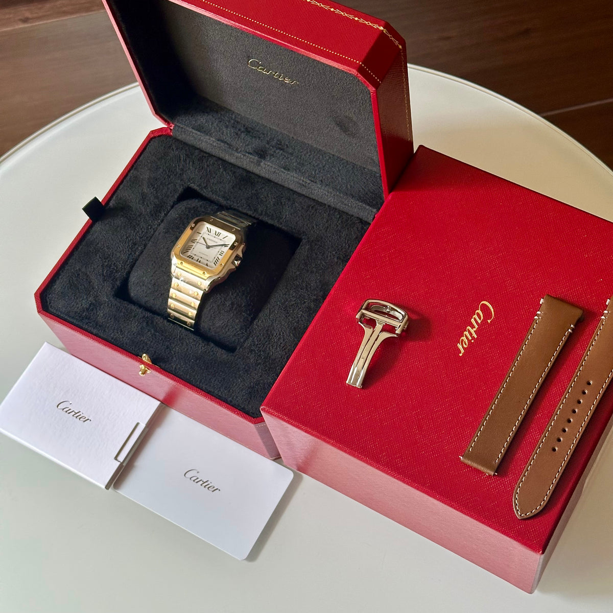Santos Medium White Romans 18K Yellow Gold Ref WSSA0016 2026