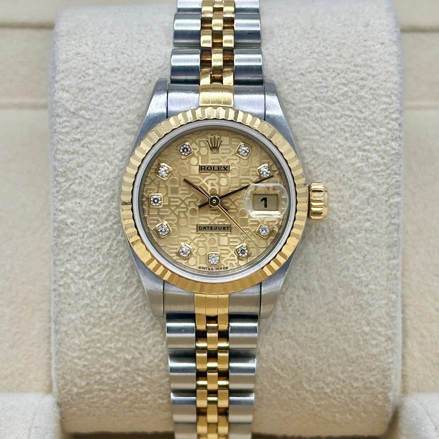 Lady-Datejust 26 Champagne Anniversary Big Diamond Ref 69173 1995