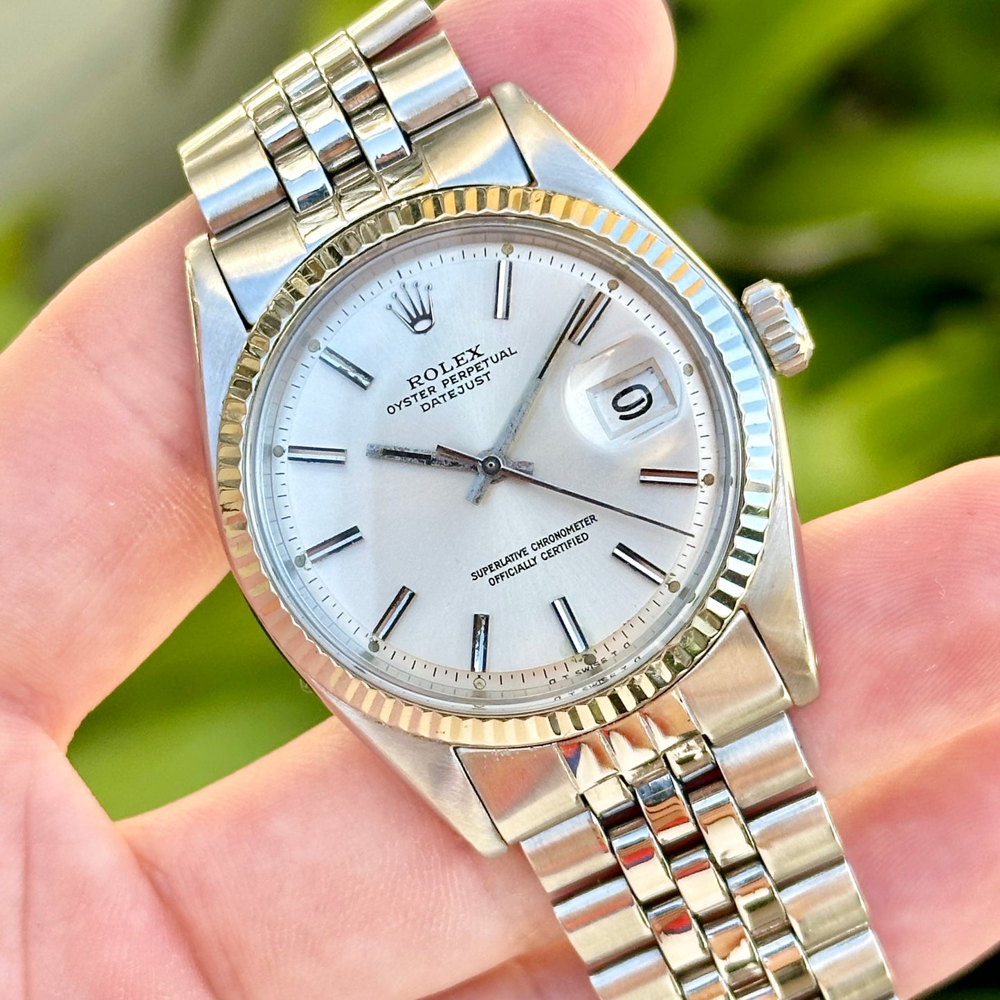 Datejust 36 Silver Pie Pan Ref 1601 1974