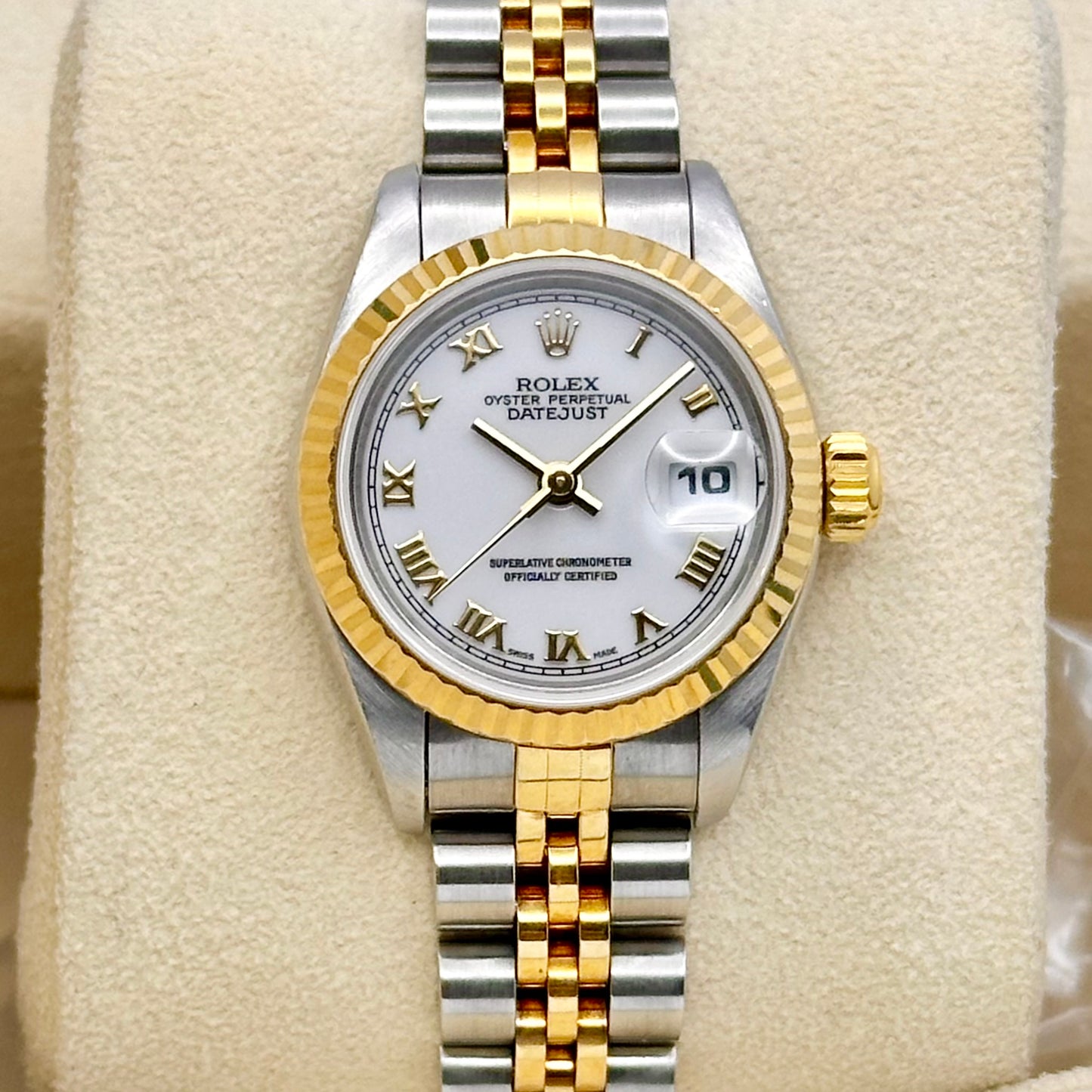 Lady-Datejust 26 Two Tone White Romans Ref 79173 2000