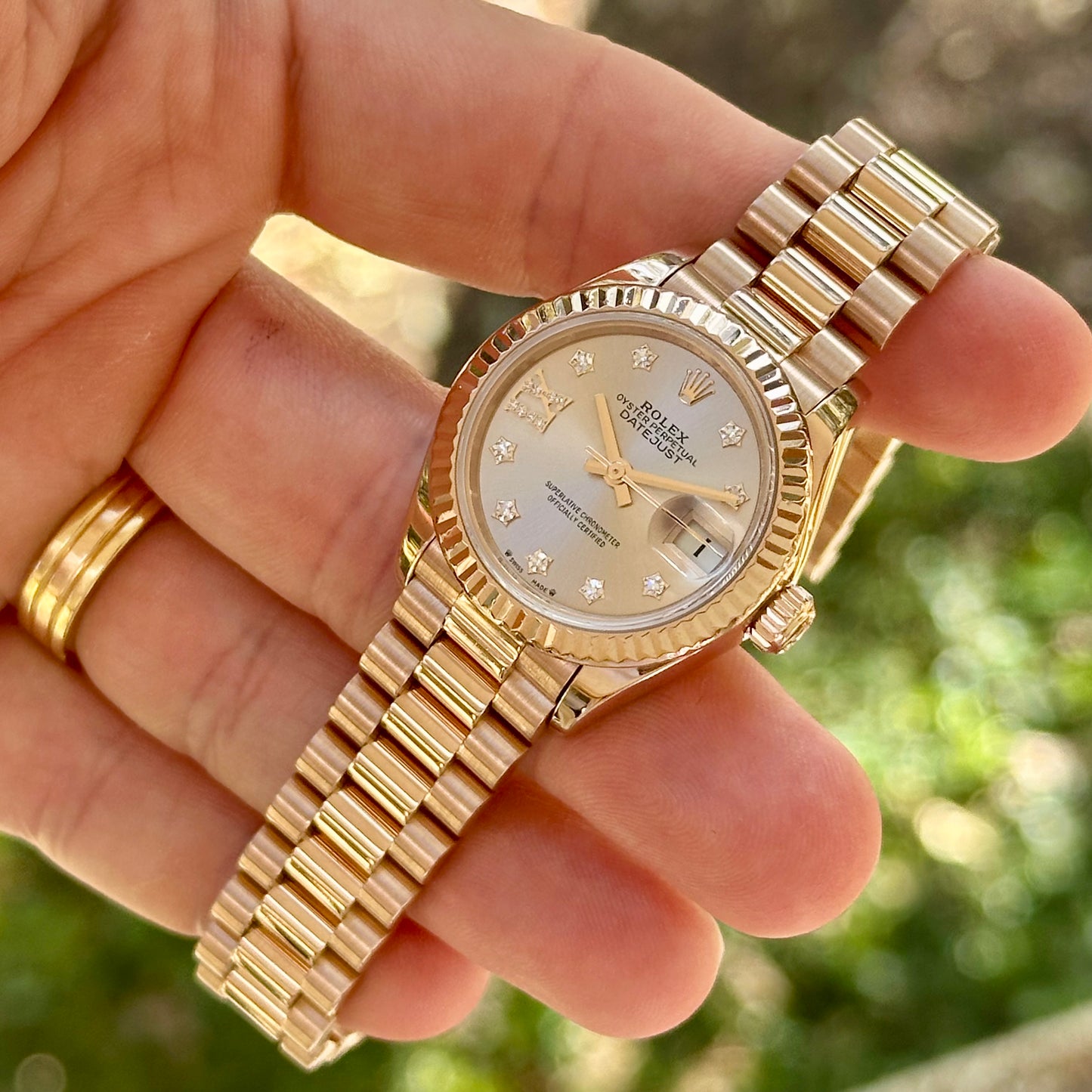 Lady-Datejust 28 Sundust Diamond Dial Ref 279175 2017