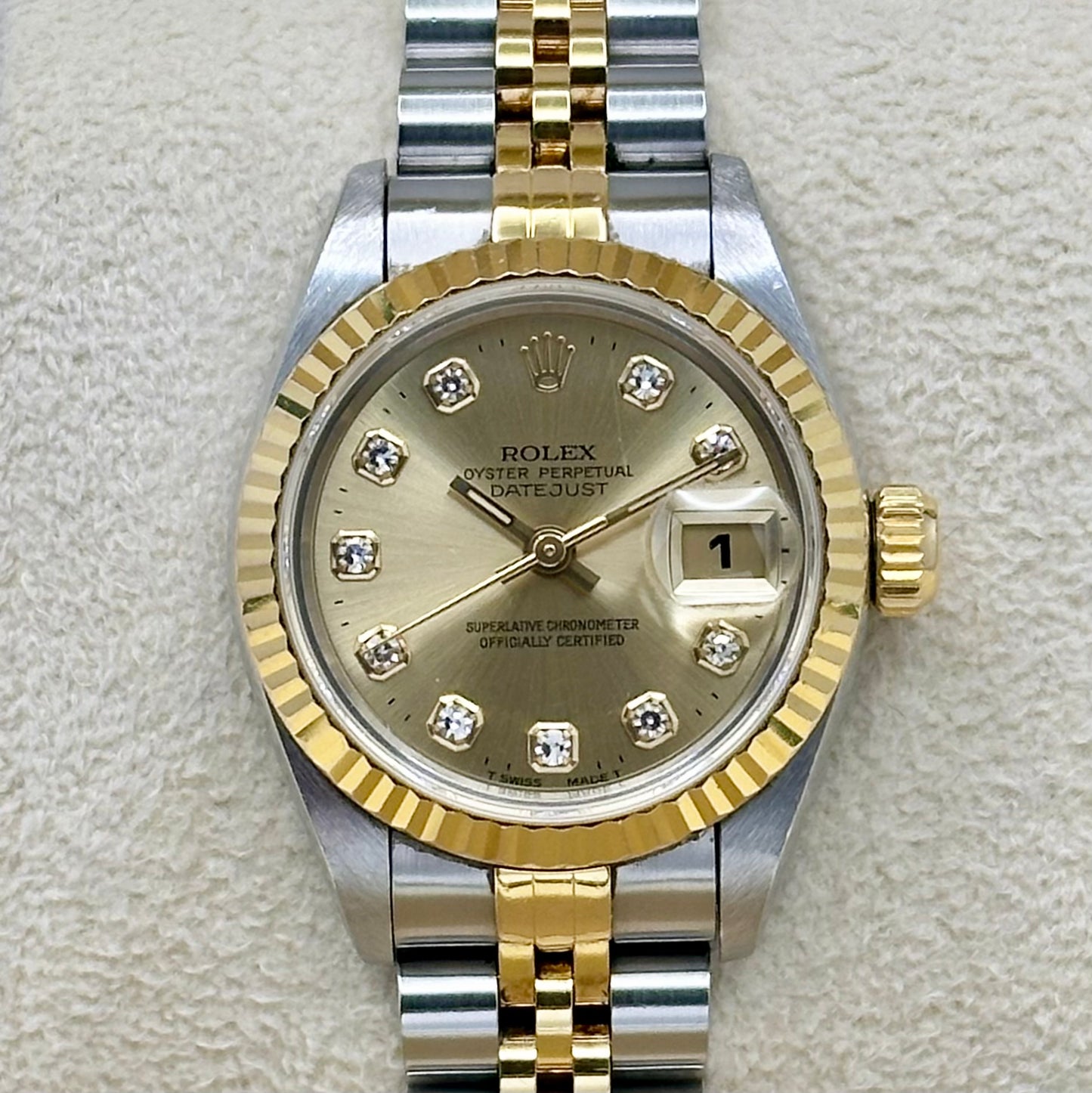 Lady-Datejust 26 Champagne Big Diamond Ref 69173 1996