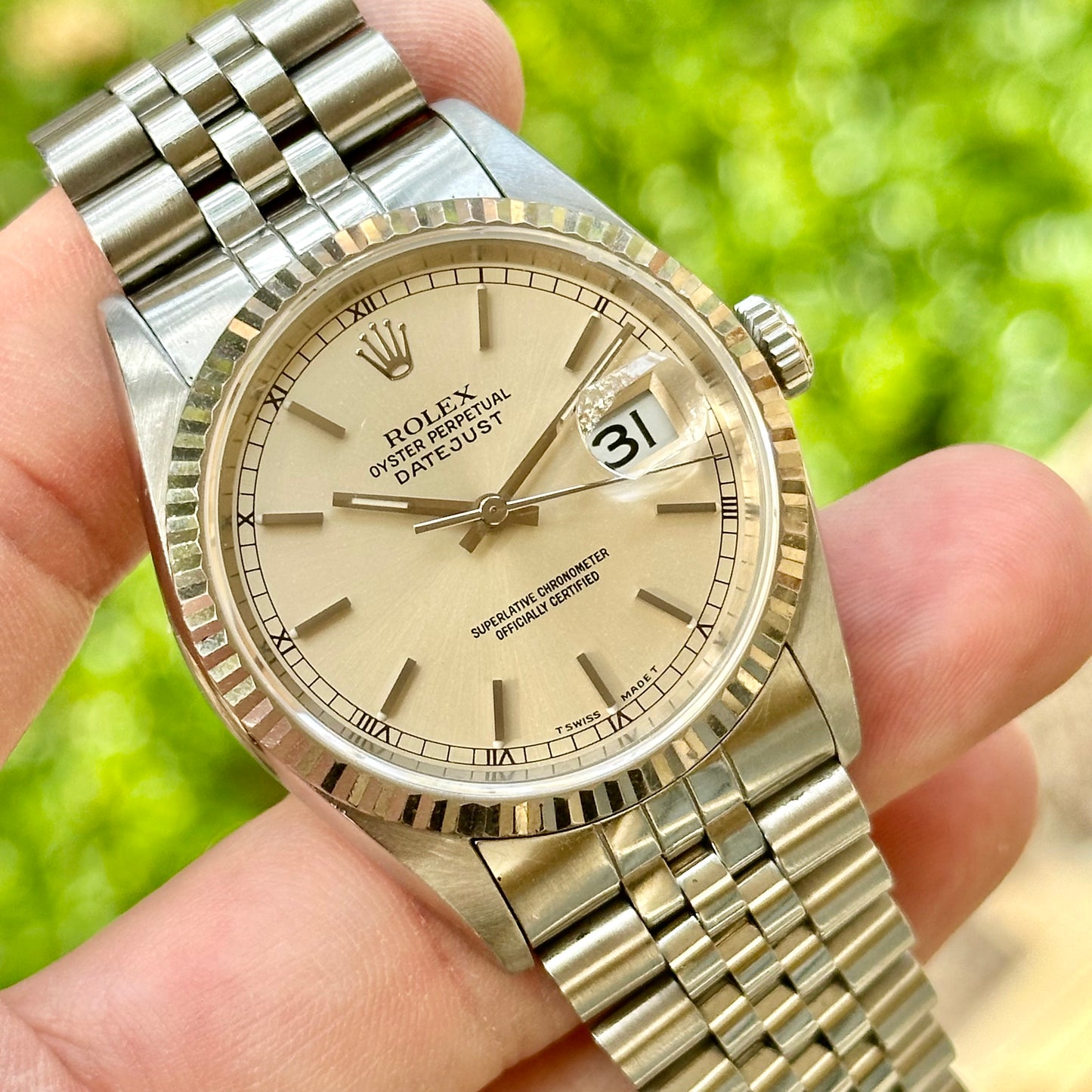 Datejust 36 Sunburst Silver Ref 16234 1996