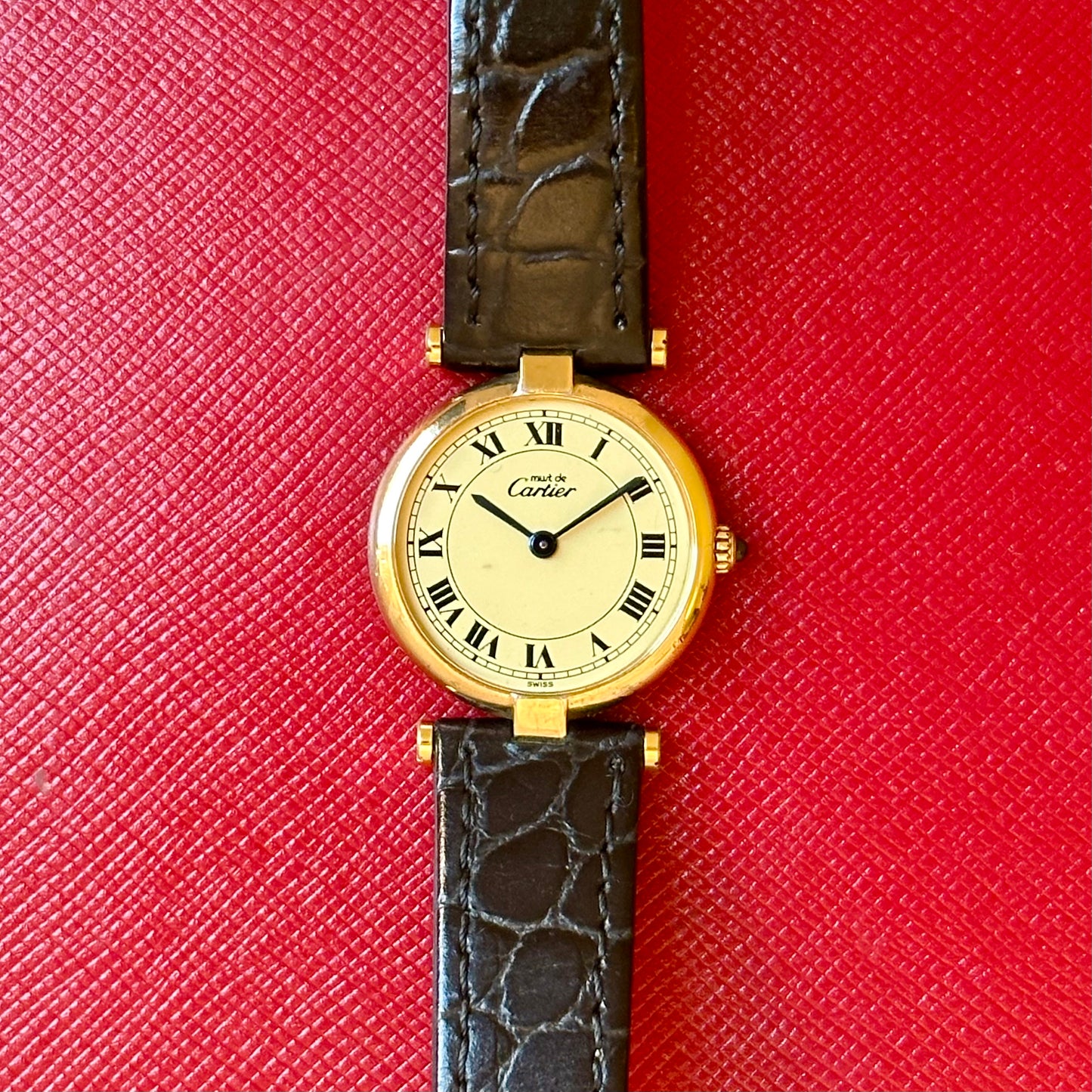 Vendome Must De Cartier Small Ivory Romans 1990