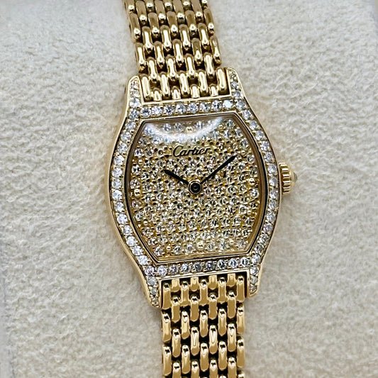 Tortue Pave Diamond 18K Yellow Gold Ref 66036 1991