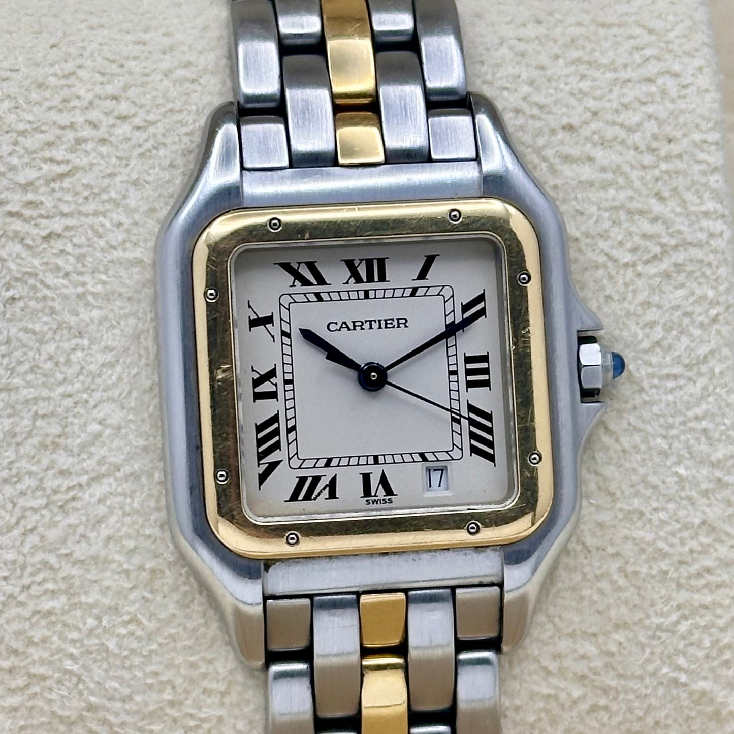 Panthère Large White Romans 18K Yellow Gold Single Row Ref 8392 1990