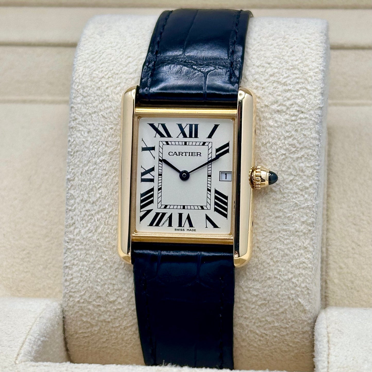 Tank Louis Cartier 18K Yellow Gold White Romans Ref 2441 2010