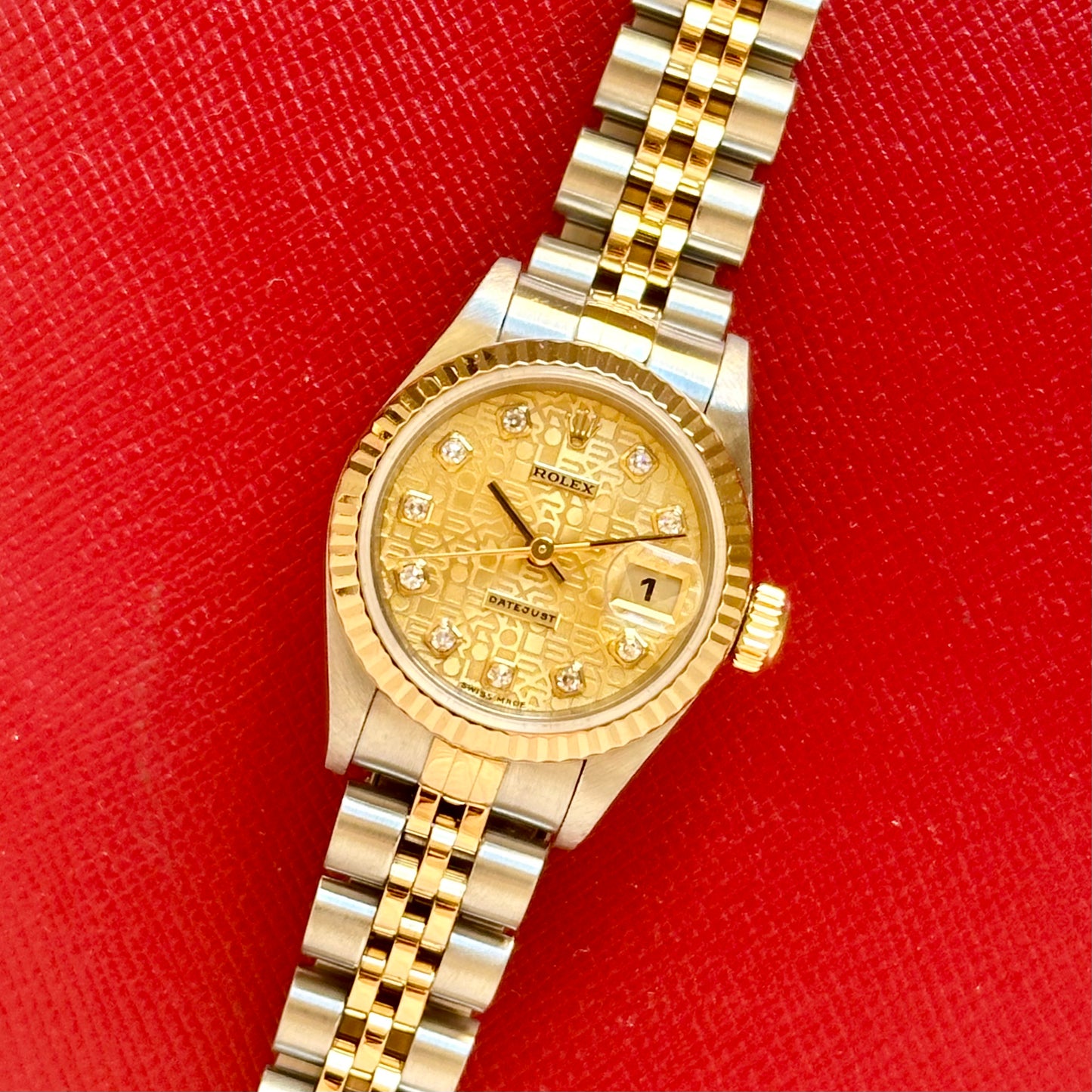 Lady-Datejust 26 Champagne Anniversary Big Diamond Ref 69173 1995
