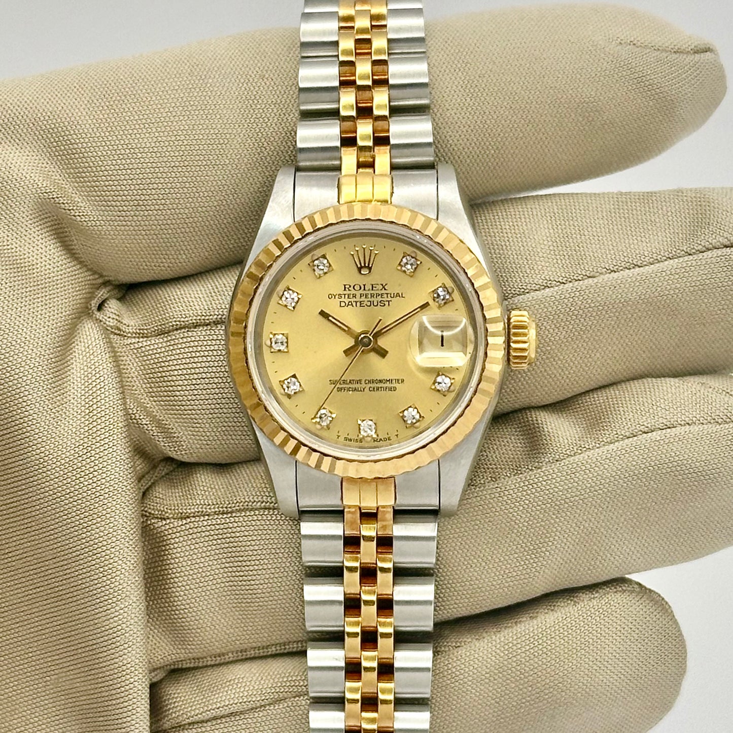 Lady-Datejust 26 Champagne Diamond Ref 69173 1988