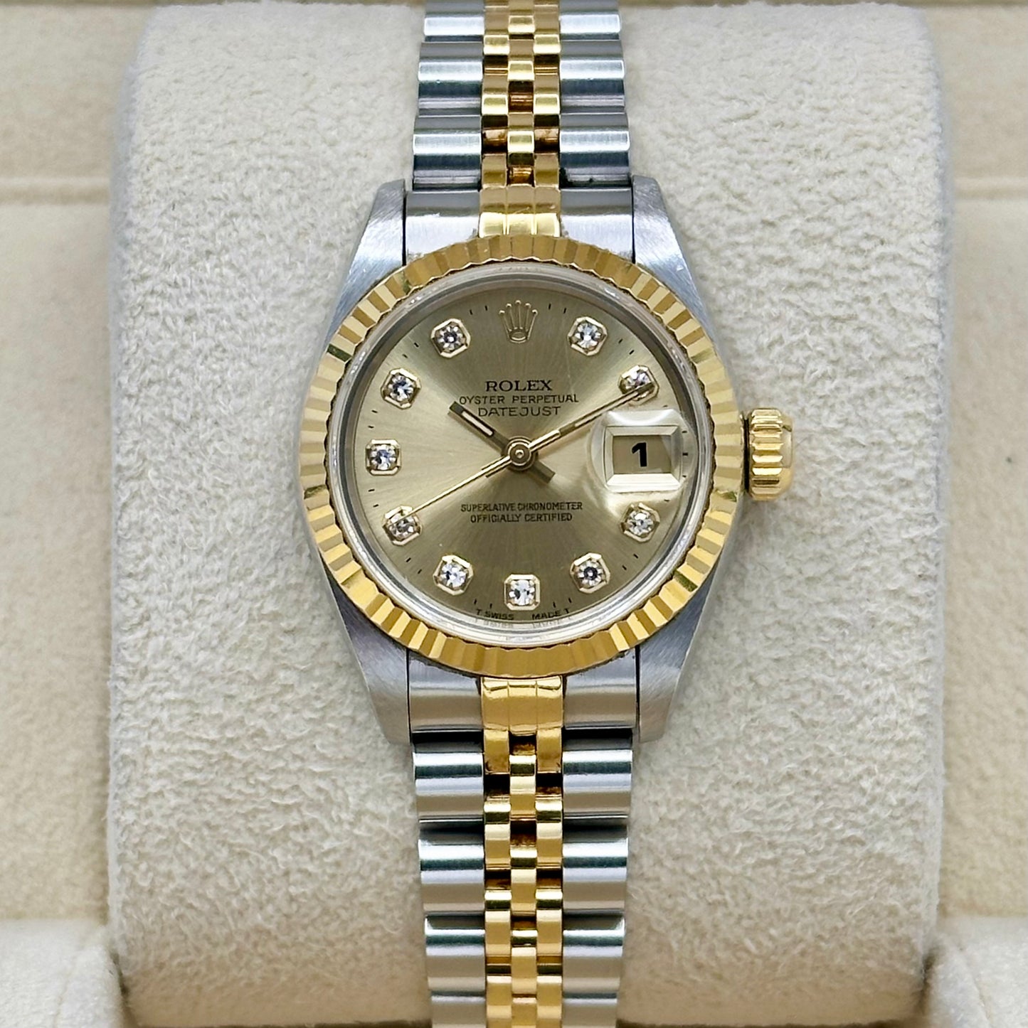 Lady-Datejust 26 Champagne Big Diamond Ref 69173 1996