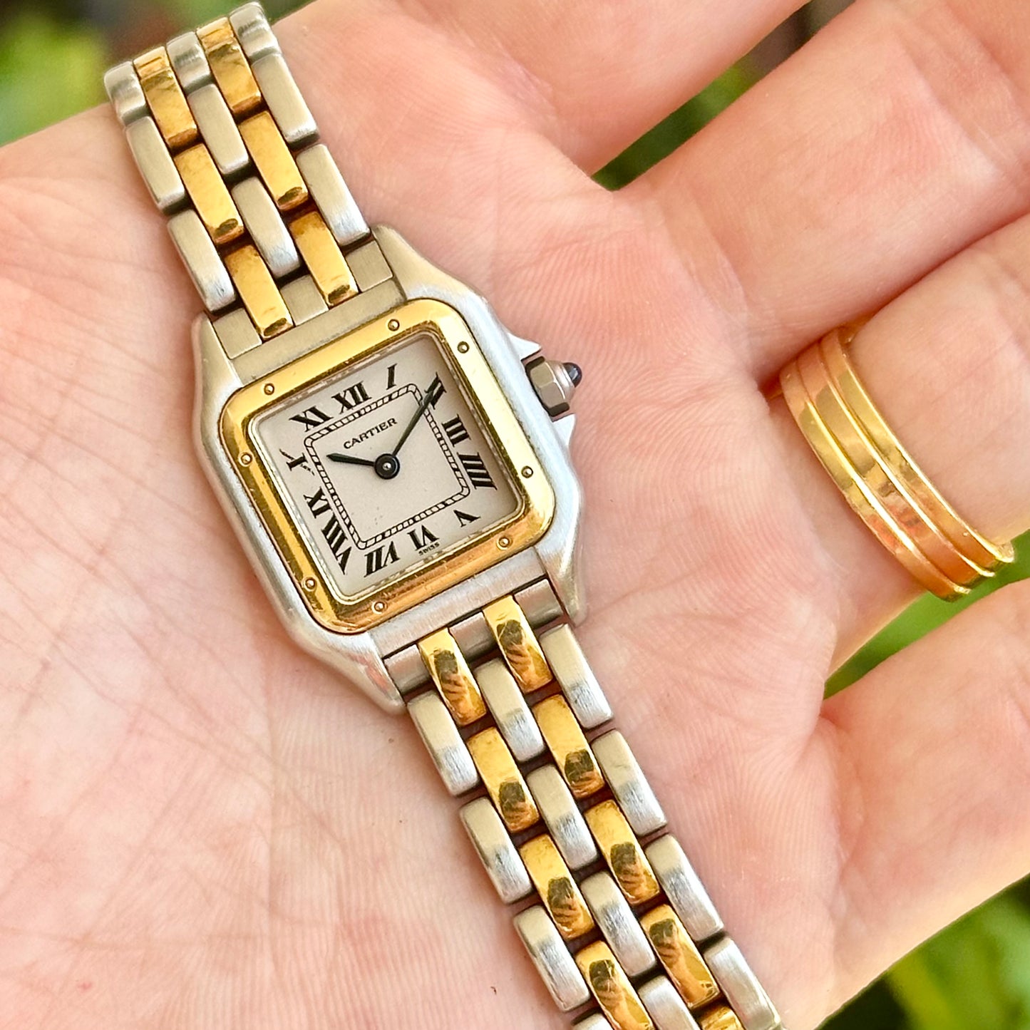 Panthère Two Row White Romans 18K Yellow Gold Ref 1120 1994