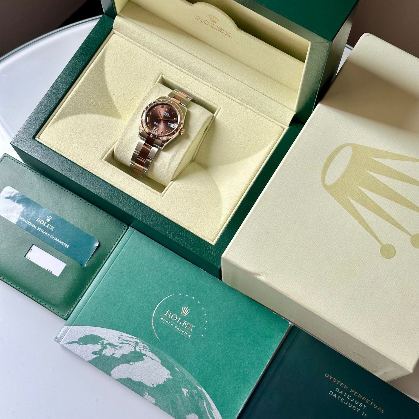 Datejust 31 Factory Diamond Bezel Chocolate Diamond Dial Ref 178341