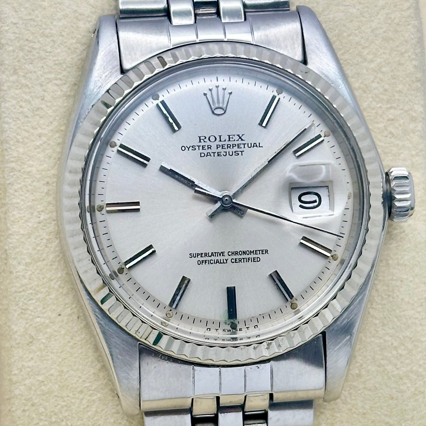 Datejust 36 Silver Pie Pan Ref 1601 1974