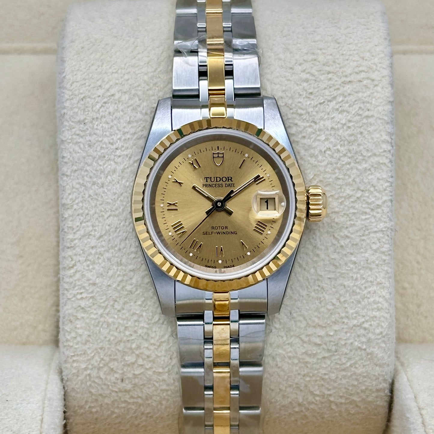 Tudor Princess Date 18K Yellow Gold Champagne Romans Ref 92413 2025