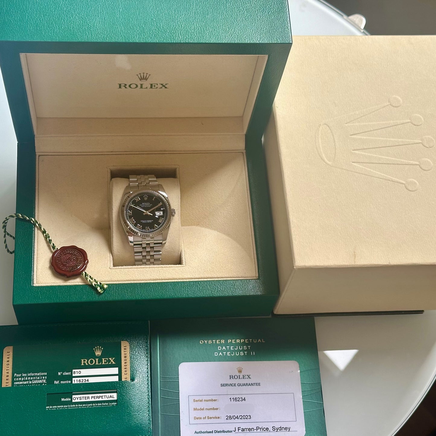 Datejust 36 Black Romans Ref 116234 2015 (2023 RSC)