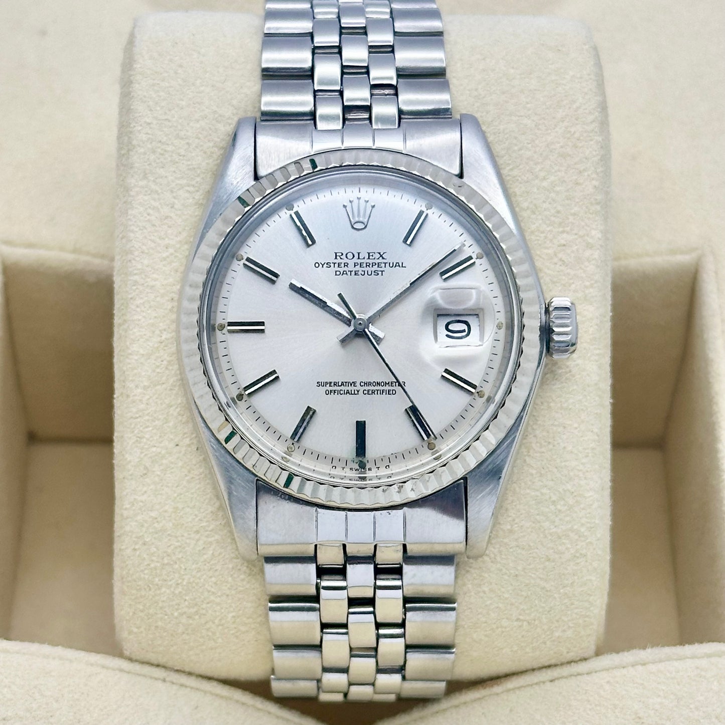 Datejust 36 Silver Pie Pan Ref 1601 1974