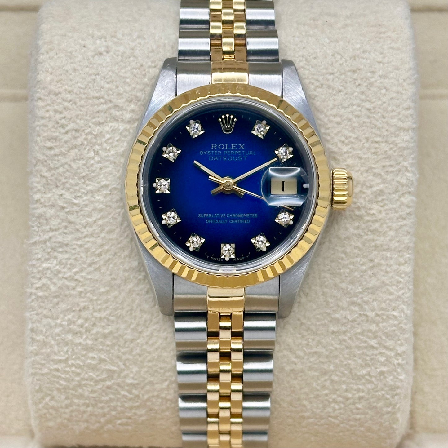 Lady-Datejust 26 Blue Vignette Diamond Ref 69173 1989