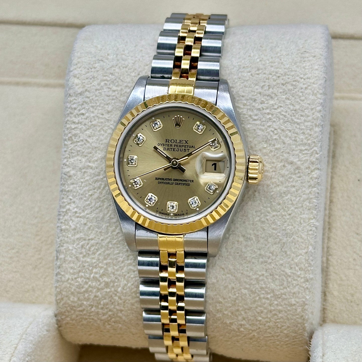 Lady-Datejust 26 Champagne Big Diamond Ref 69173 1995