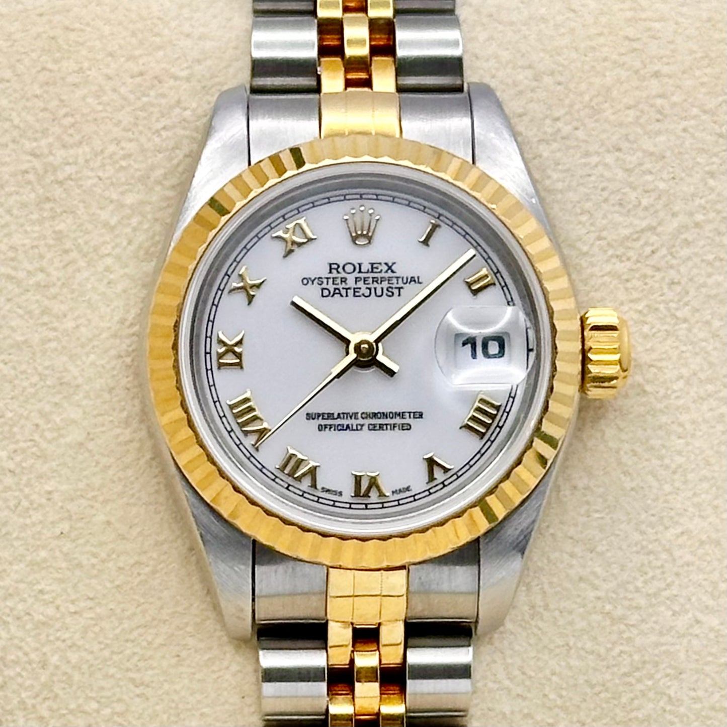 Lady-Datejust 26 Two Tone White Romans Ref 79173 2000