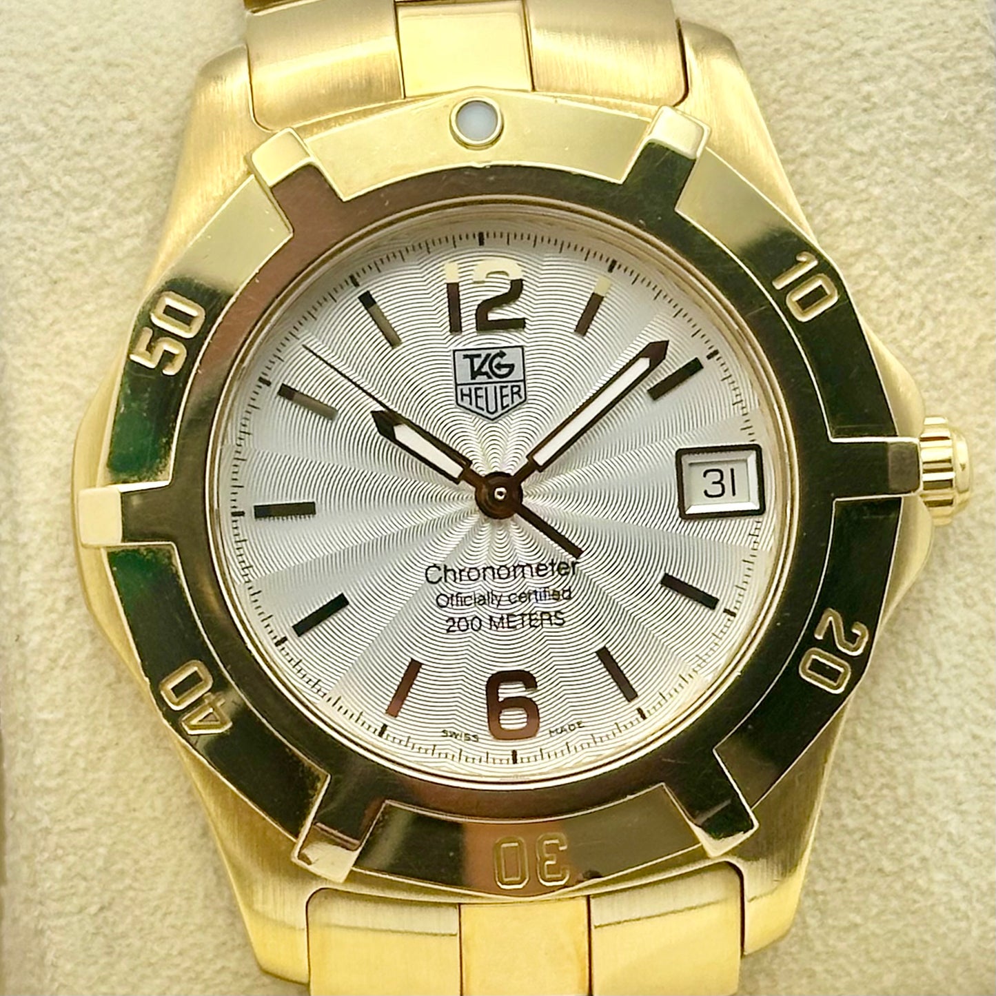 18K Yellow Gold Exclusive Silver Guilloche Ref WN5140 2000