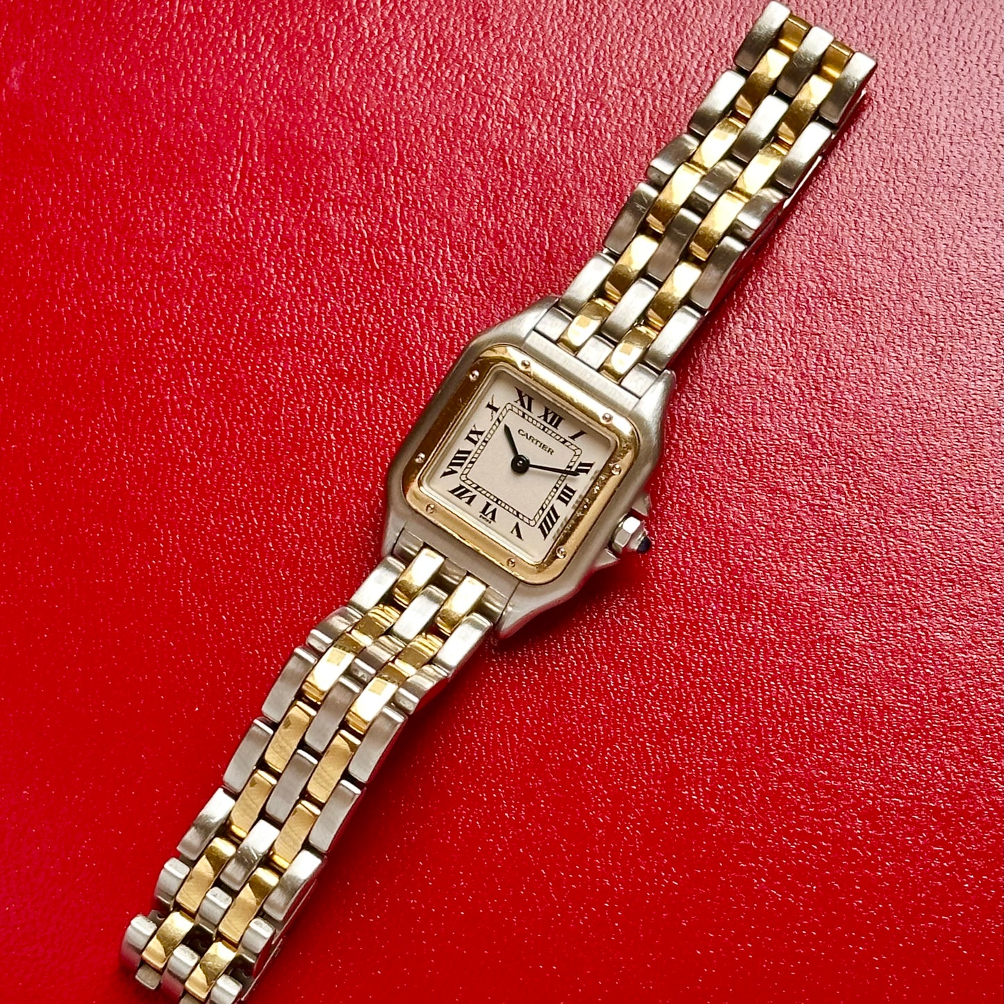 Panthère Two Row White Romans 18K Yellow Gold Ref 1120 2001