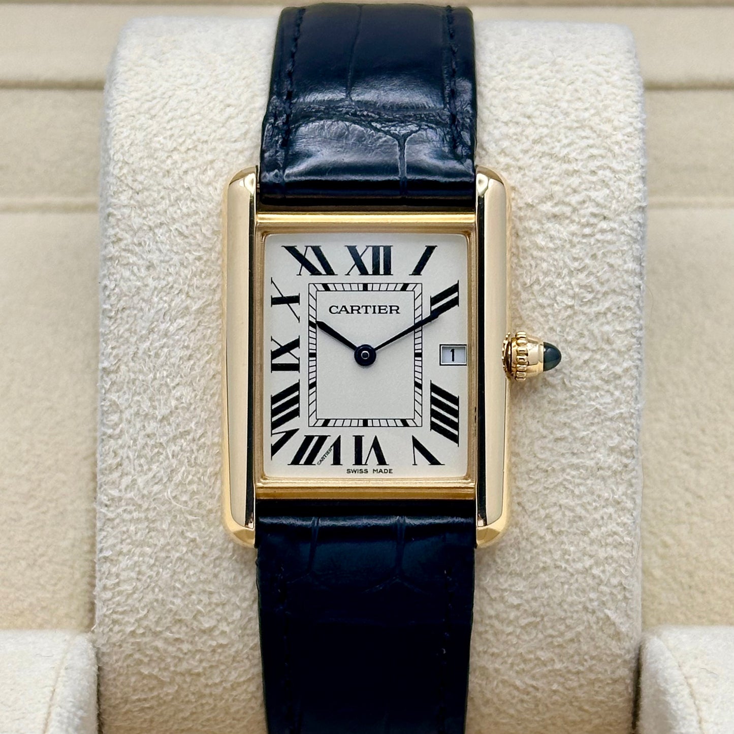 Tank Louis Cartier 18K Yellow Gold White Romans Ref 2441 2010