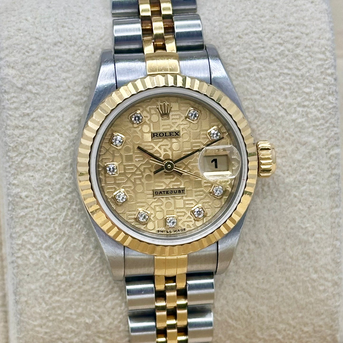 Lady-Datejust 26 Champagne Anniversary Big Diamond Ref 69173 1995