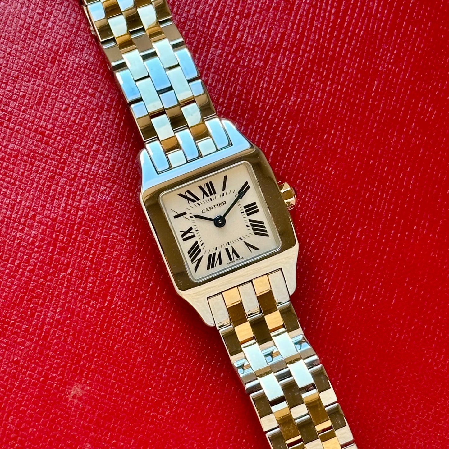 Santos Demoiselle White Romans 18K Yellow Gold Ref W25066Z6 2010
