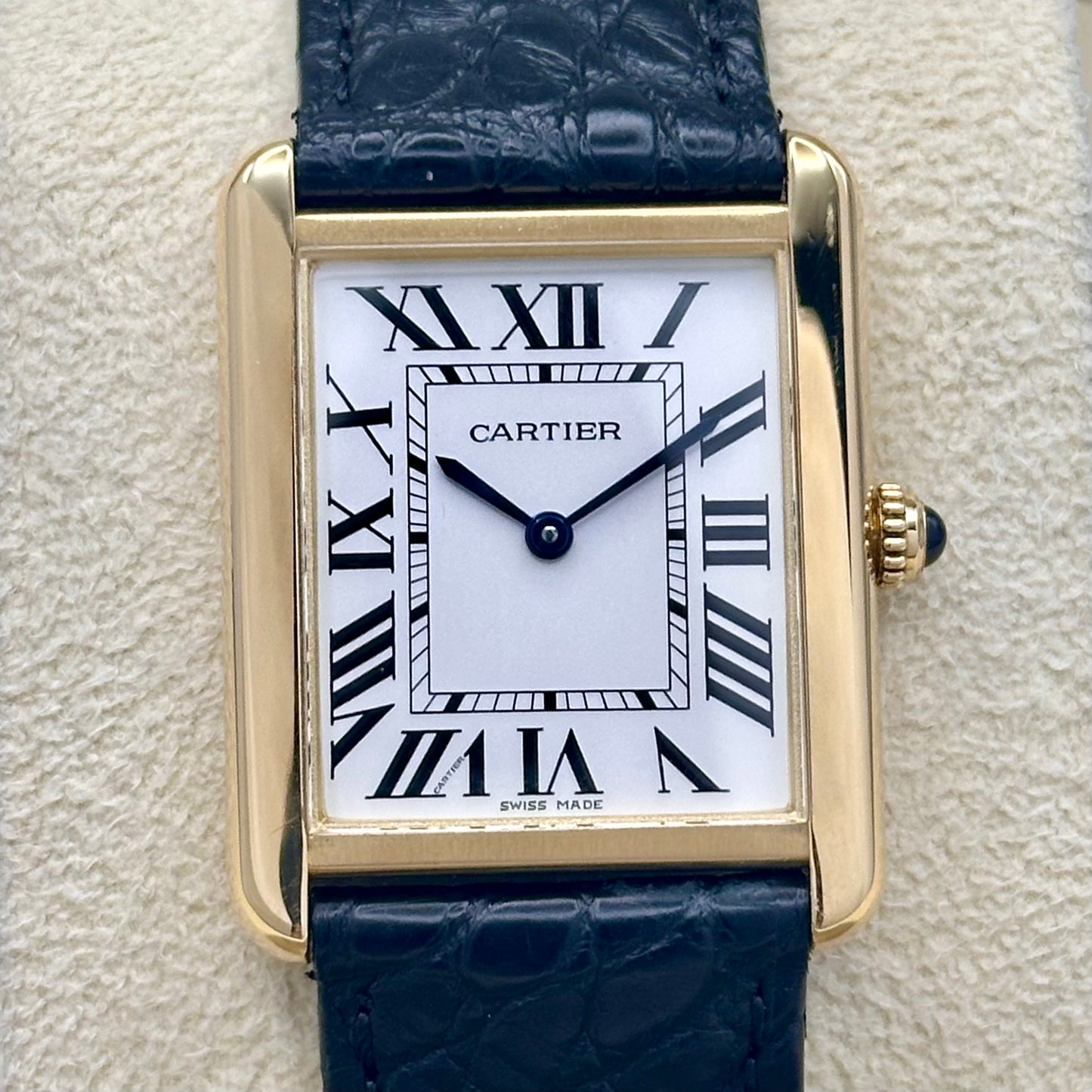 Tank Solo Large 18K Yellow Gold White Romans Ref 3167 2019
