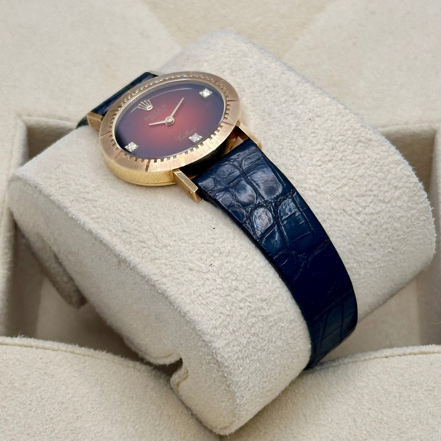 Cellini 18K Yellow Gold Red Vignette Diamond Ref 4081 1991